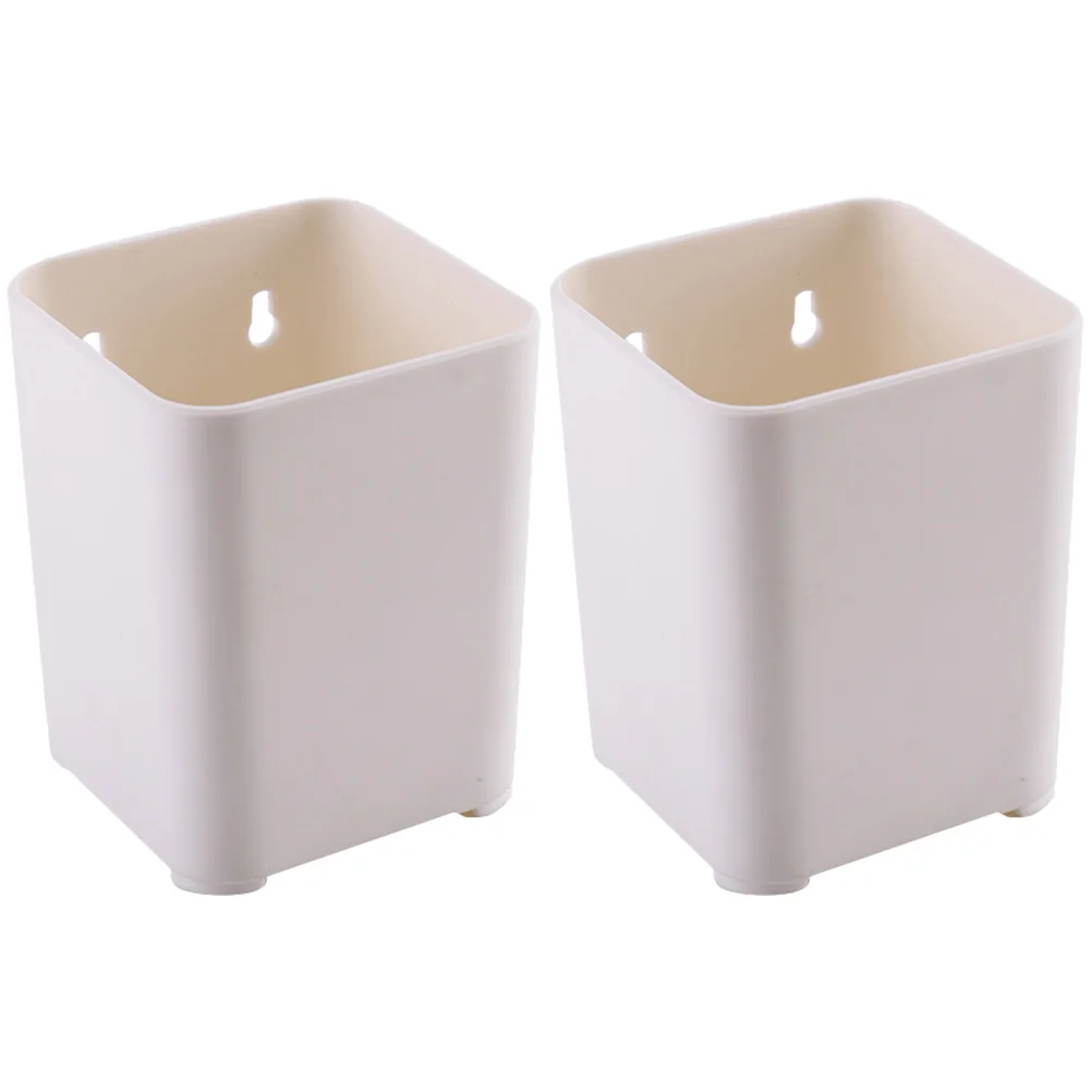 

2 Pcs Makeup Brush Organizer Office Fridge Stand Wall Mount Desk Abs Holders Organizers