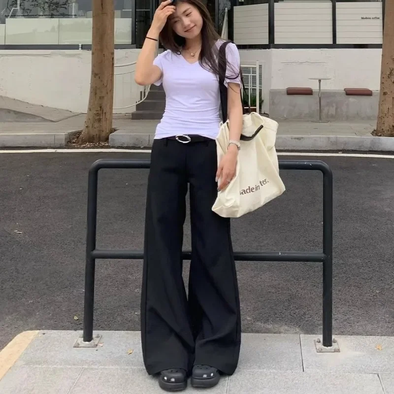 Джинсы для женщин универсальные черные с низкой талией осенние новые эластичные