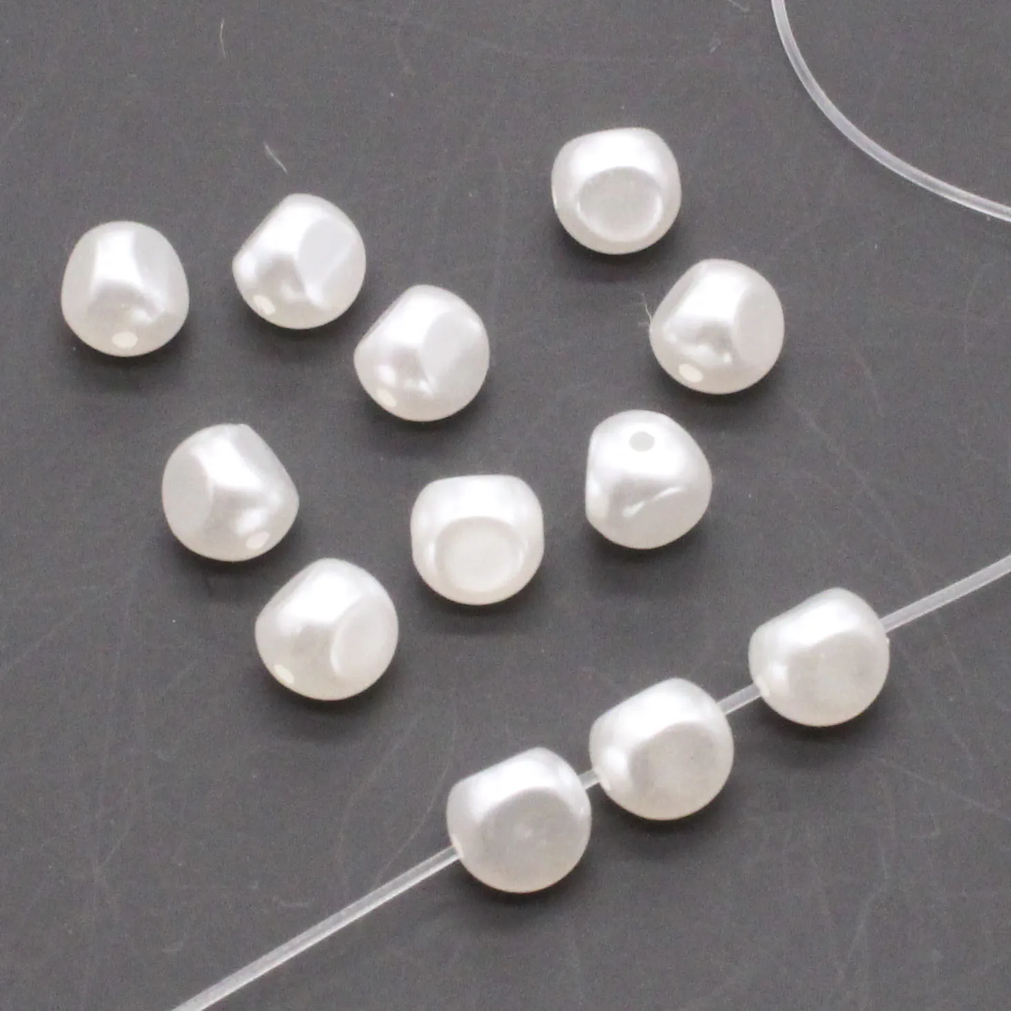 

30pcs/50pcs Acrylic Spacer Beads Imitation Pearls Round Loose Beads For Jewelry Making DIY Garment Pearls Beads