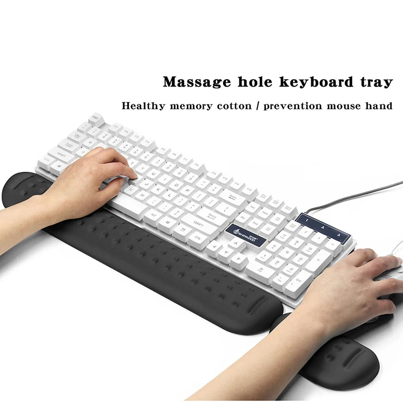 

Keyboard Wrist Rest Pad Wrist Rest Mouse Pad Memory Foam Superfine Fibre Durable Comfortable Mousepad for Office Gaming