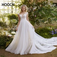 herburnl classic wedding dress v neck lace appliqu%c3%a9 temperament tulle new pastoral trailing bridal dress vestido de casamento