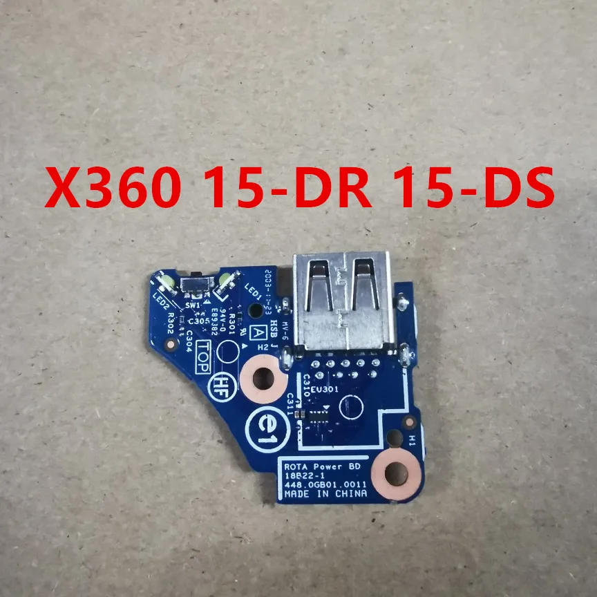 

Original For HP ENVY X360 15-DR 15-DS laptop Power Button Board USB board switch 18B22-1 448.0GB01.0011 100% Test Perfect