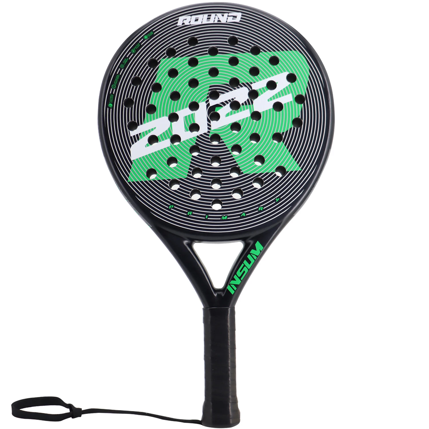 

Padel Tennis Racket 100% Carbon Fiber Soft EVA Face Round Shape with High Balance for Advanced player Tennis Paddle Racquet