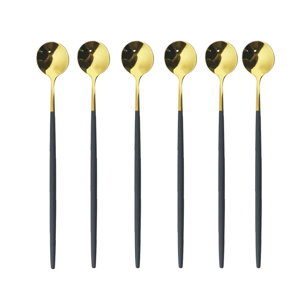 Stirring Spoons Black Gold Dessert Spoons Bar Accessories