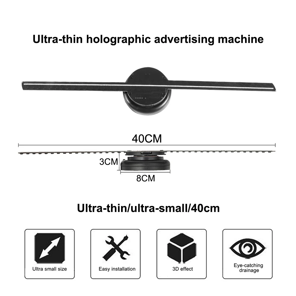 LED Lighting Advertising Display Projection Screen 3D Fan Holographic Projector Accessories |