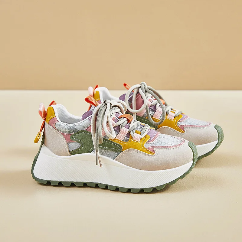 Женские кроссовки на платформе повседневная обувь для тренировок модные