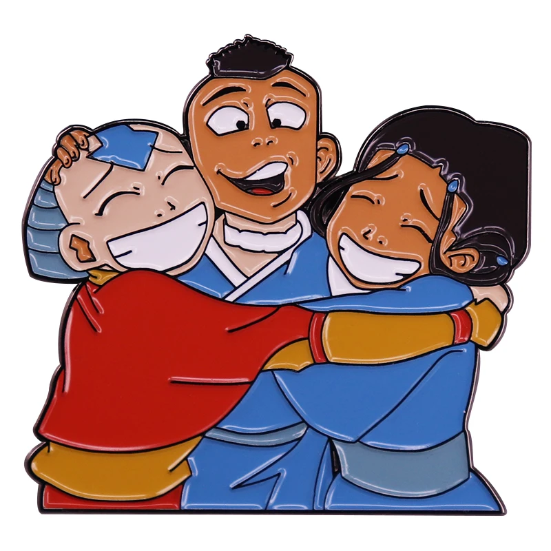 Фото Аватар, последняя эмалированная брошь katara Aang и Sokka, значок на булавке с героями мультфильмов, значок на воротник №1