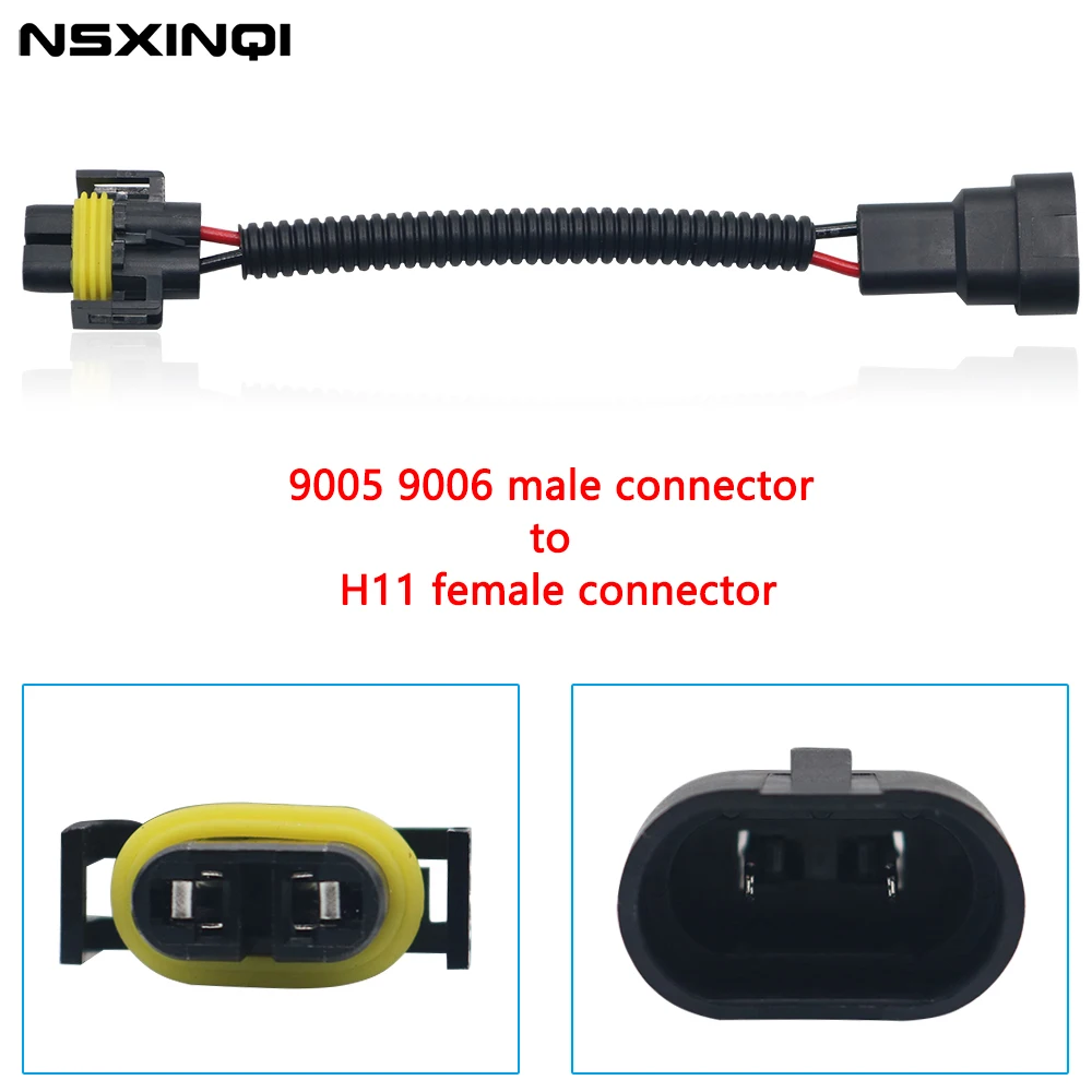 NSXINQI 1 шт. 9005 HB3 9006 HB4 Штекерный разъем к H11 гнездовым разъемам преобразующий адаптер жгут проводов передсветильник фара противотумансветильник РА