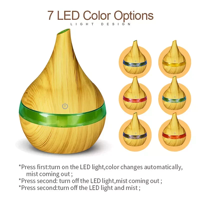 

7 Color Changing Ultrasonic Purifier LED Essential Oil Humidifier Mist Maker Diffuser for Home Office