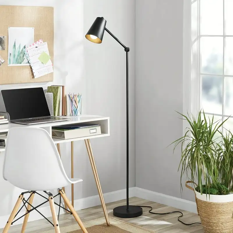 

inch Black Architect Floor Lamp, Matte Metal Finish Night stand lamp Wall decor Led stand Mushroom Room decorations Room decorat