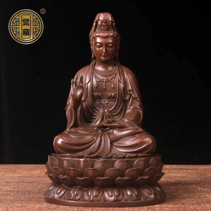 

Pure copper Guanyin Bodhisattva ornaments car carry-on Buddha sculptures guanyin carry-on Buddha ornaments handicrafts