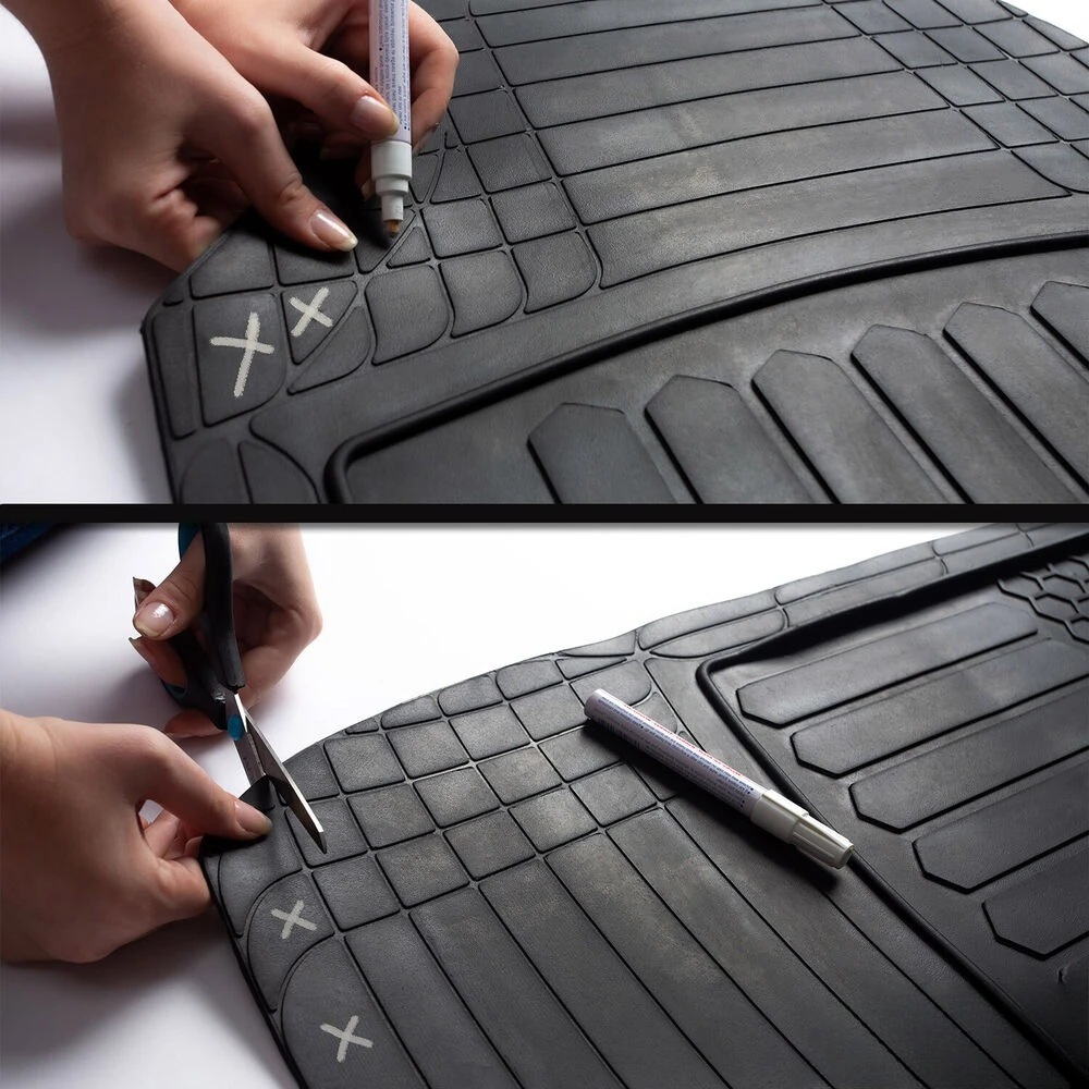 Полуспециальные напольные коврики и грузовые вкладыши для Nissan Kicks 2018-2024 черные