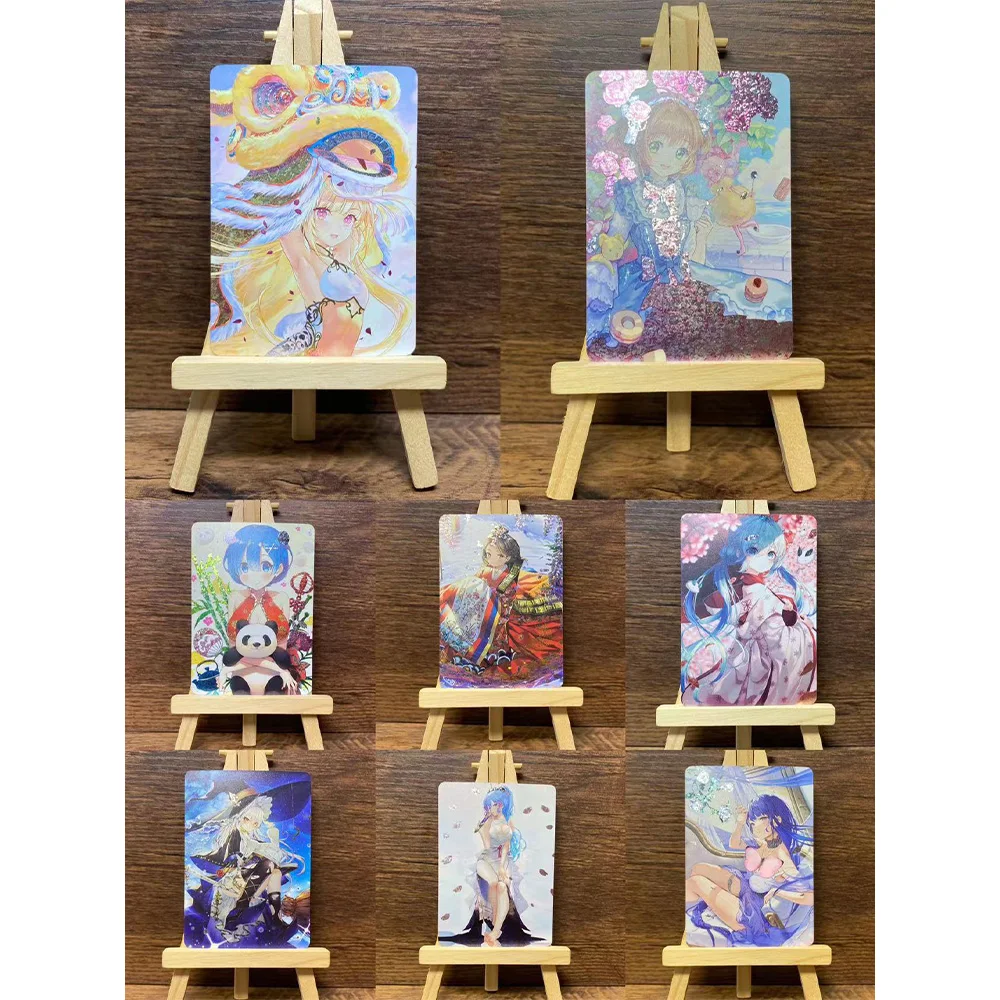 

23Styles DIY Animation Rare Collection Card Kawaii Girl Card Rem Black Magician Girl Beelzebul Flash Card Anime Peripheral Gifts