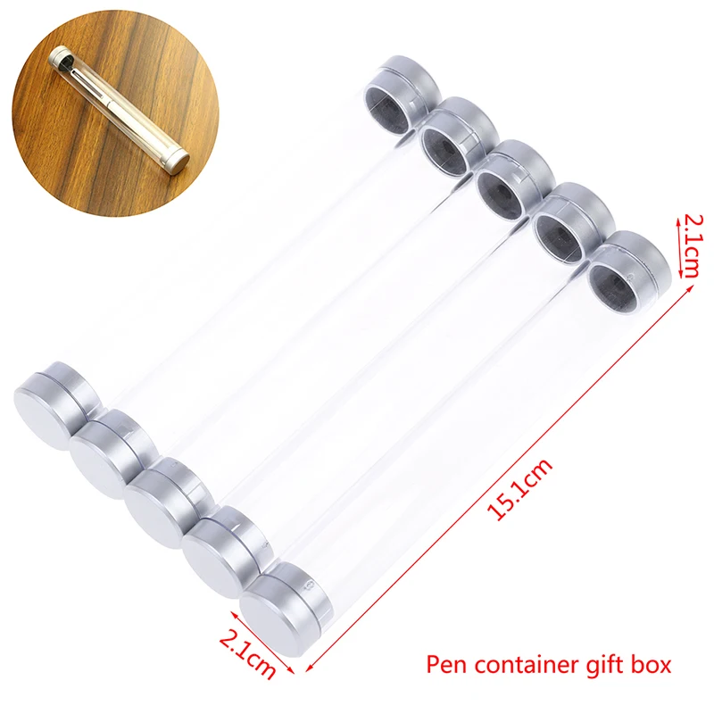 

15cm Transparent Plastic Pen Box Gift Box Metal Pen Box Transparent Pen Case