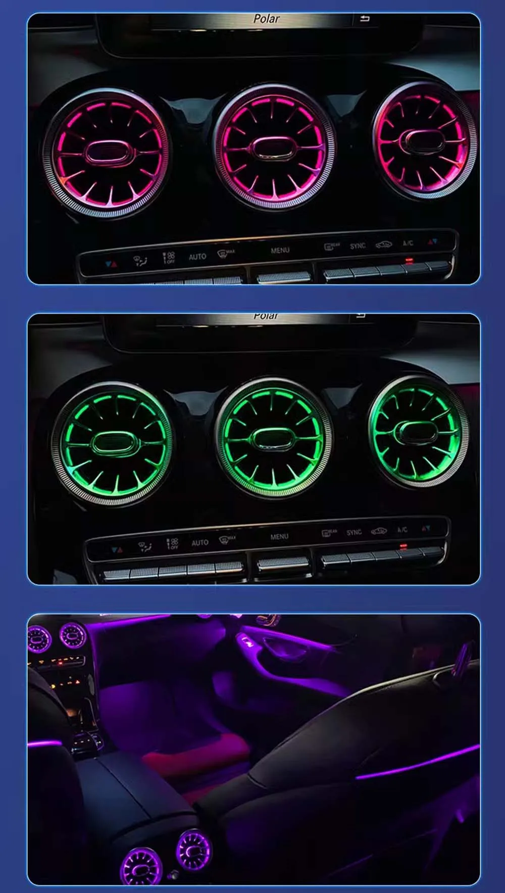 Заводская цена 64 цвета автоматический внутренний окружающий свет для Mercedes Benz C