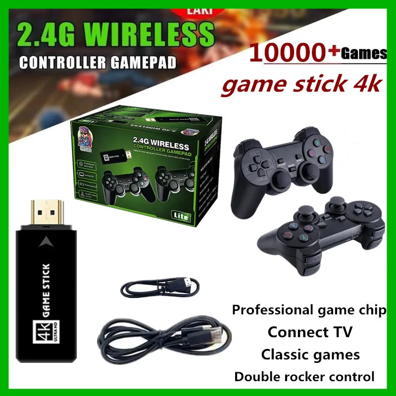 

Консоль для видеоигр 32G Stick 4K Lite, 10000 встроенных игр, ретро игровая консоль, беспроводной контроллер для GBA, подарок на Рождество, Прямая поста...