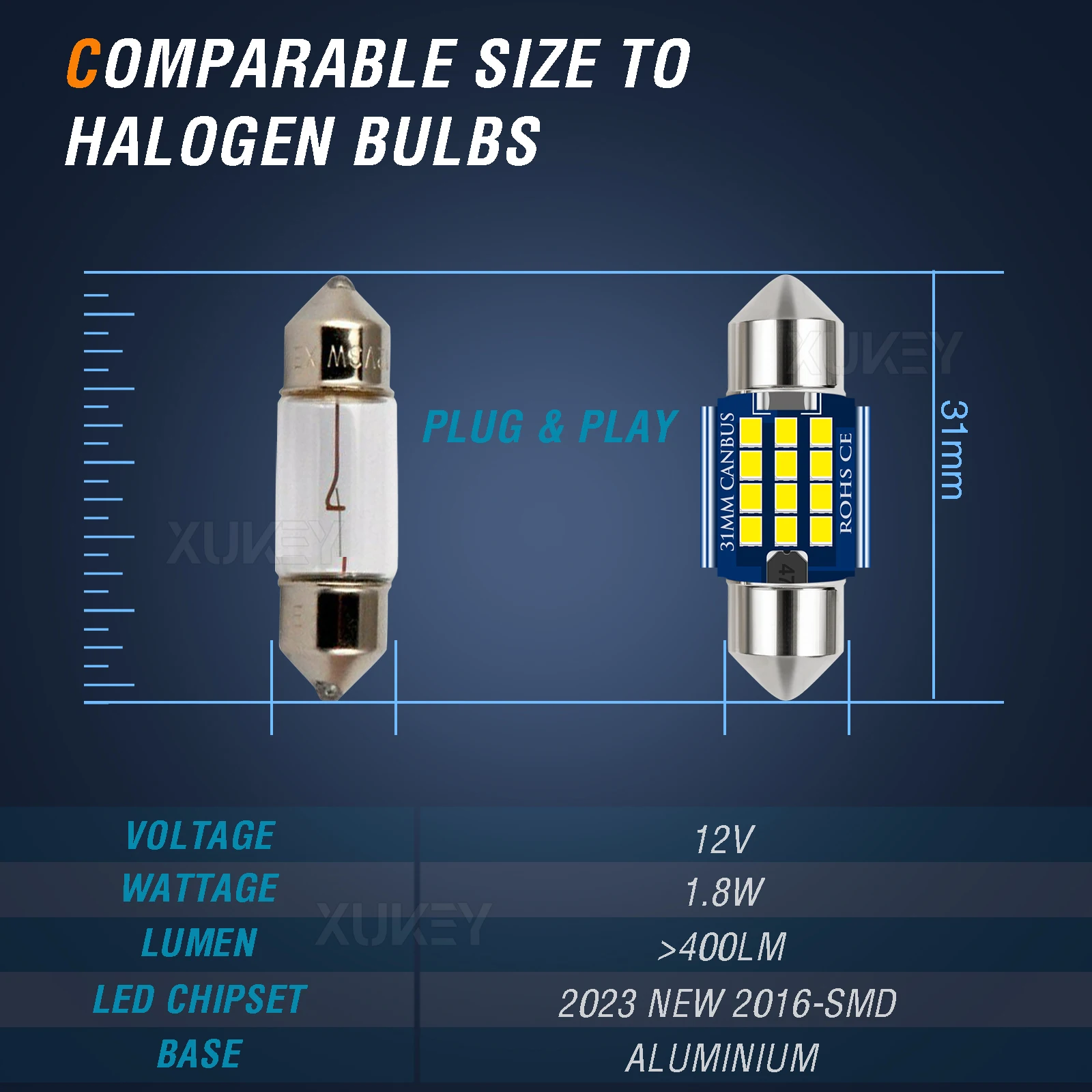 2 упаковки внутреннего освещения 31 мм лампа потолочного купола на крыше для Mazdas 3 5