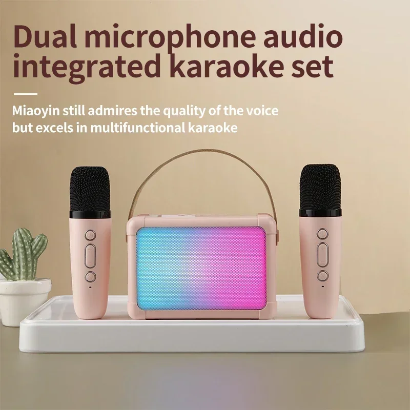 Портативная микрофонная караоке-машина для дома взрослых и детей Bluetooth PA-динамик