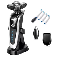 4in1 washable electric shaver for men facial grooming kit electric razor beard trimmer rechargeable head bald shaving machine
