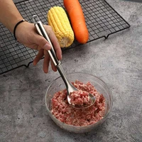 new stainless steel meatball spoon household hand squeezed meatball fish ball shrimp slippery ball spoon making kitchen tool