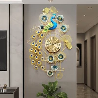 style wall clock living room peacock decorative clock home fashion personality creative chinese style european luxury clock