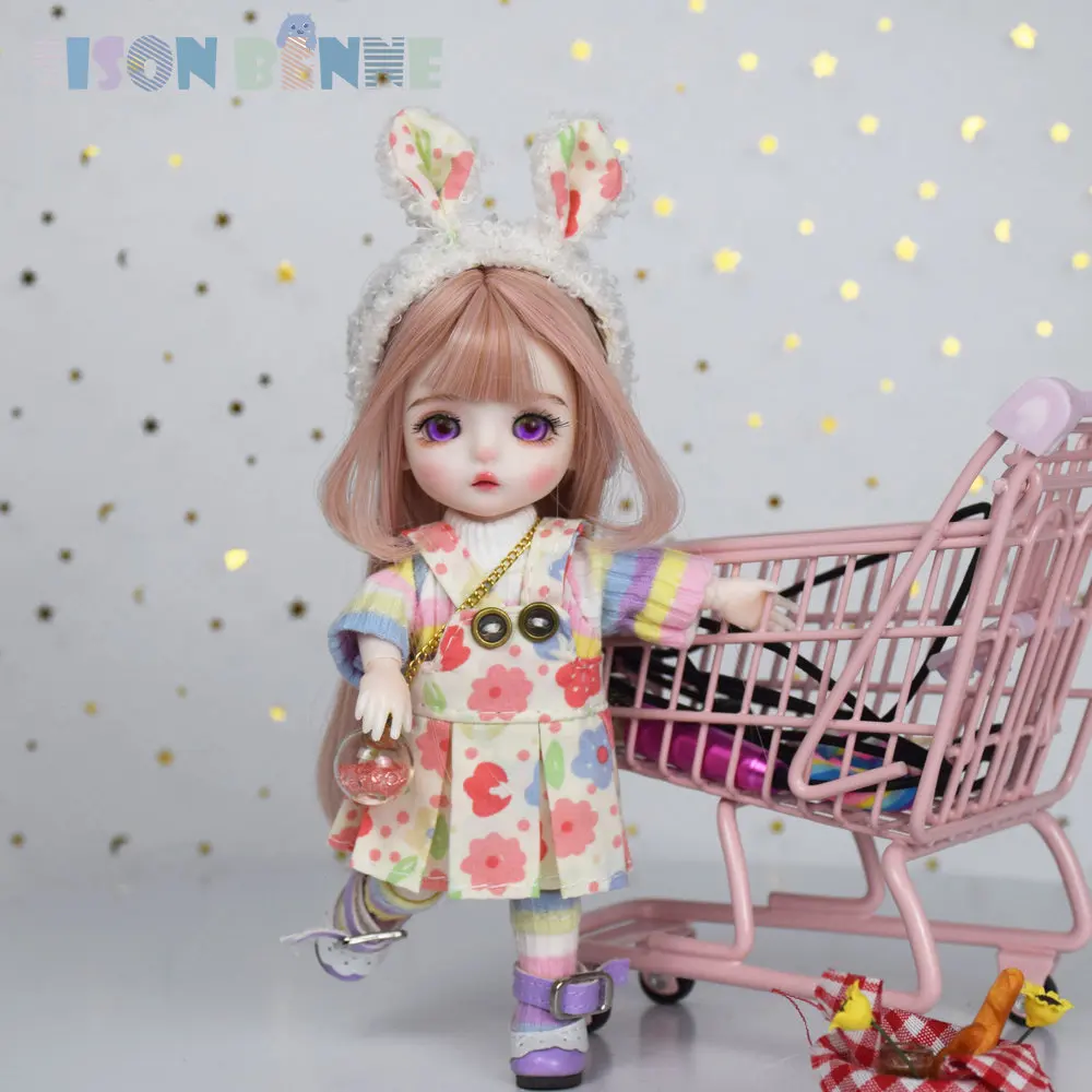 

Кукла шарнирная 1/12, 16 см, с платьем и туфлями