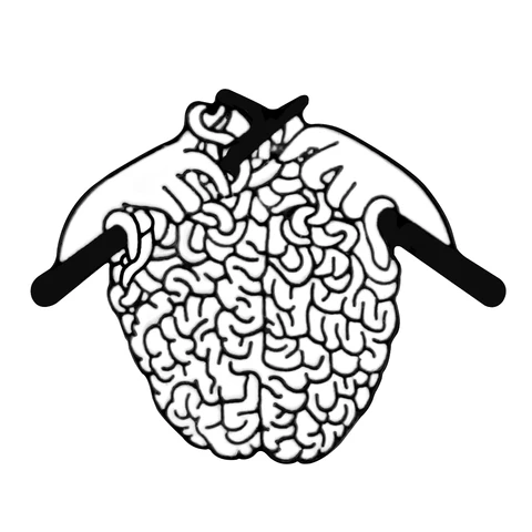 Вязаный мозг брошь Reliatonny