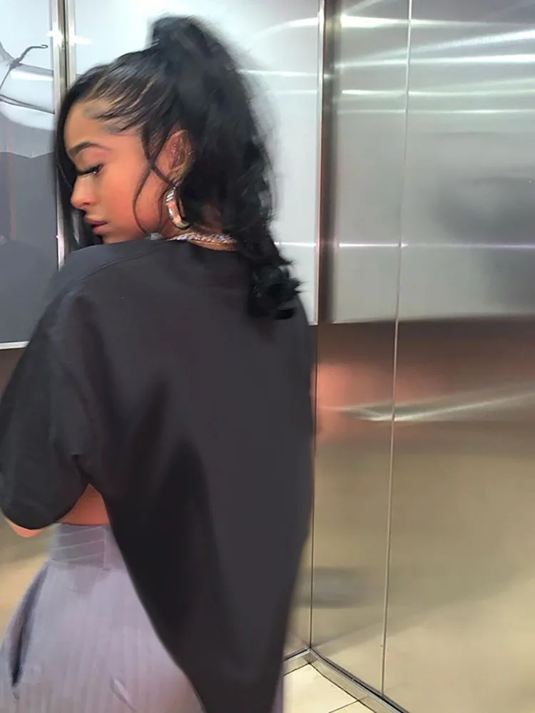 Simenual повседневные футболки с буквенным принтом в городском стиле свободные