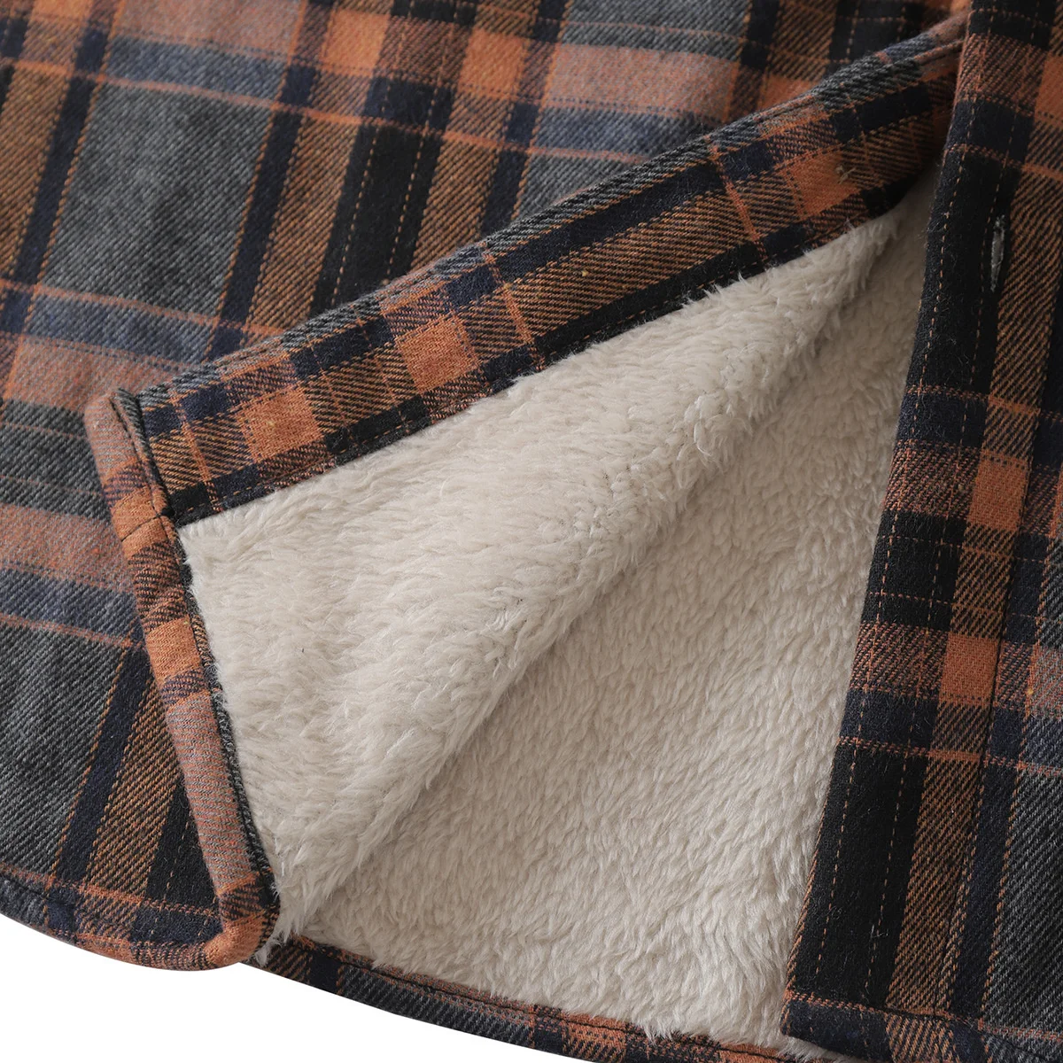 Quality Mens Plaid Flannel Shirts Thick Jacket Quilted Lined Long Sleeve Winter Shirt Cotton Coat with Pockets camisas de hombre images - 6