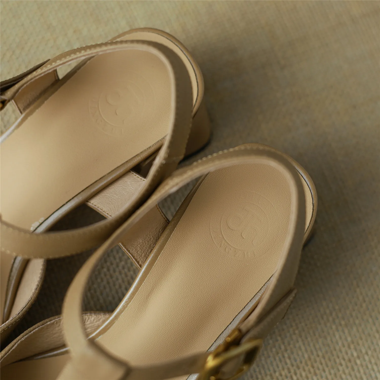 Women Sandals 2023 Summer New Luxury Genuine Cow Leather High Block Heel Buckle Pure Handmade Quality Shoes Big Size 42 Casual