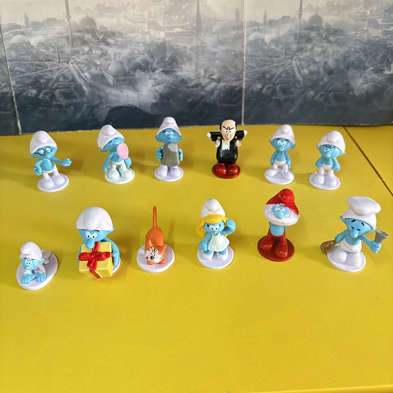 Фигурка Диснея из мультфильма Smurfs аниме модель ПВХ игрушки милый синий дух