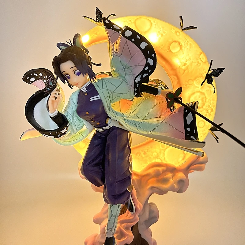 

Фигурка аниме «рассекающий демонов», Kochou Shinobu, экшн-фигурка Kimetsu No Yaiba, светящаяся фигурка, модель крыши, кукла, игрушки для детей, подарок
