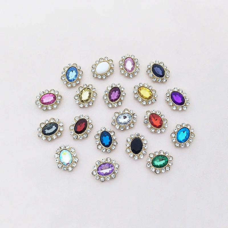 

10 шт. Алмазная жемчужная овальная стразы из сплава алмазная пряжка Стразы Свадебный головной убор обувь сумка для одежды DIY ювелирные аксес...