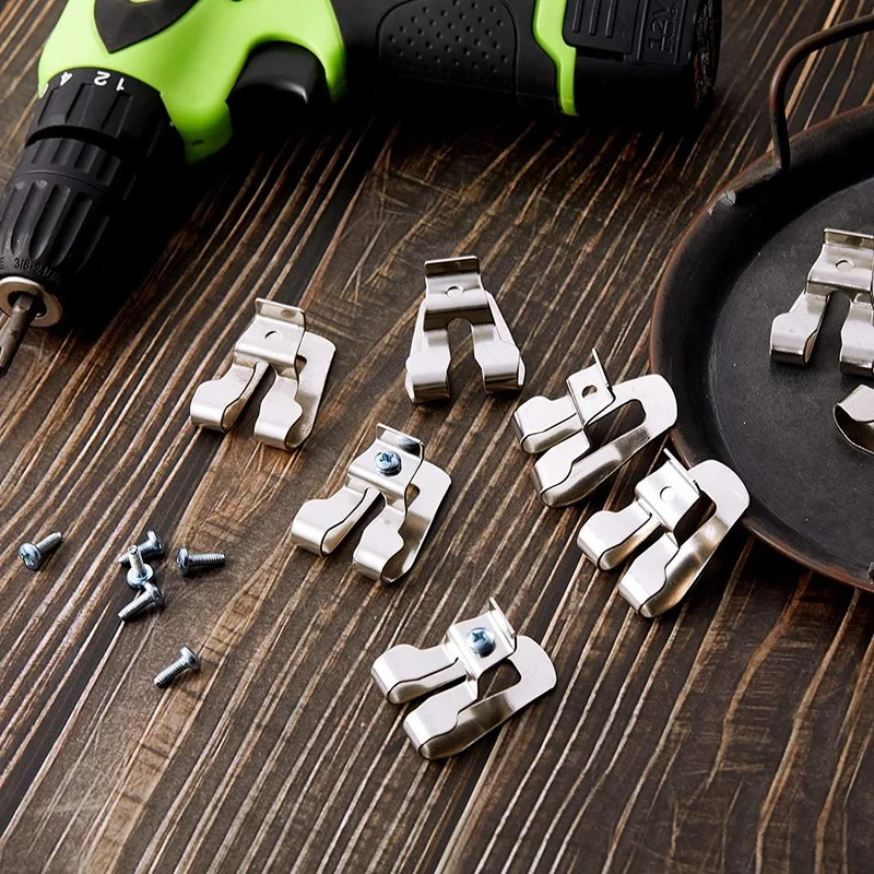 Promotion! 8 Pcs Replacement Belt Clip Hooks Hard Iron Driver Drill Hook Tool With Screws Power Parts |