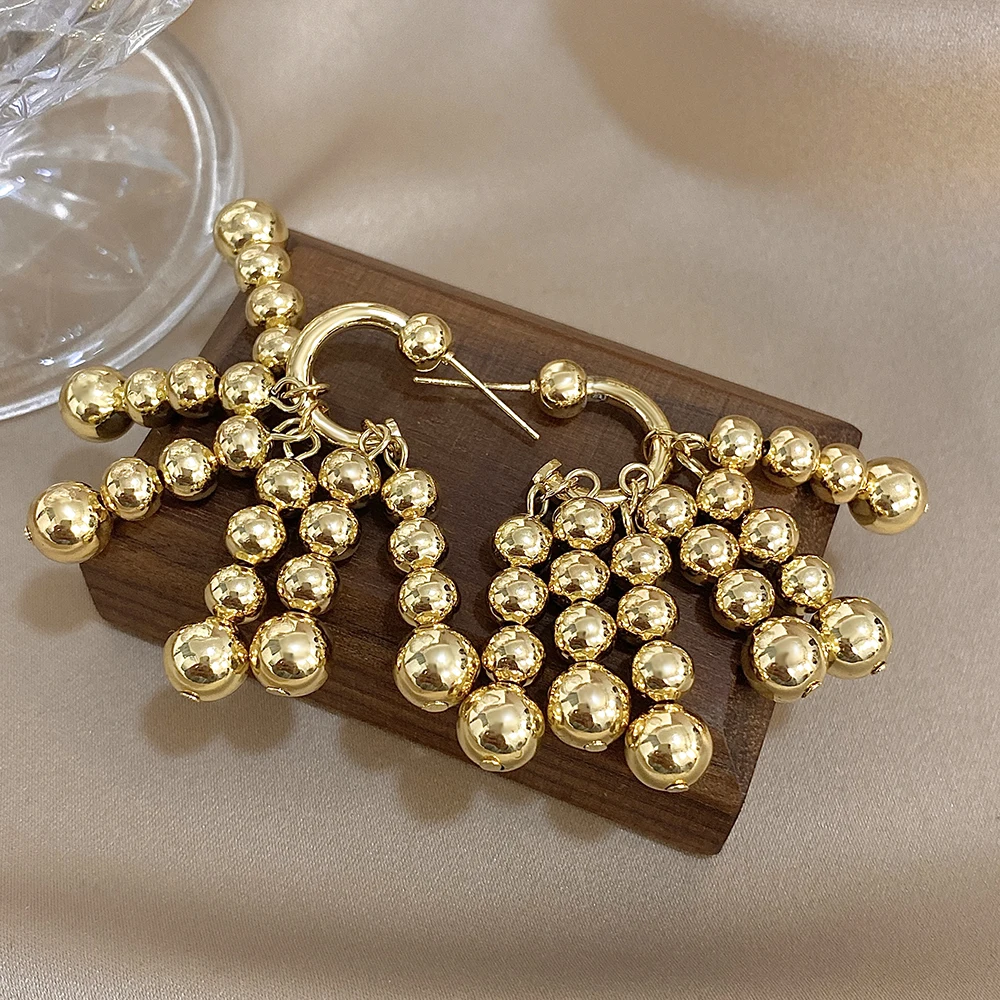 Greatera Personality Light Роскошные маленькие водопадные металлические серьги золотого