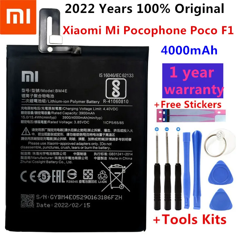 100 original replacement battery bm4e bn56 bn62 for xiaomi mi redmi note 9 9t 9a 9c pocophone poco f1 poco m2 pro m3 batteries free global shipping