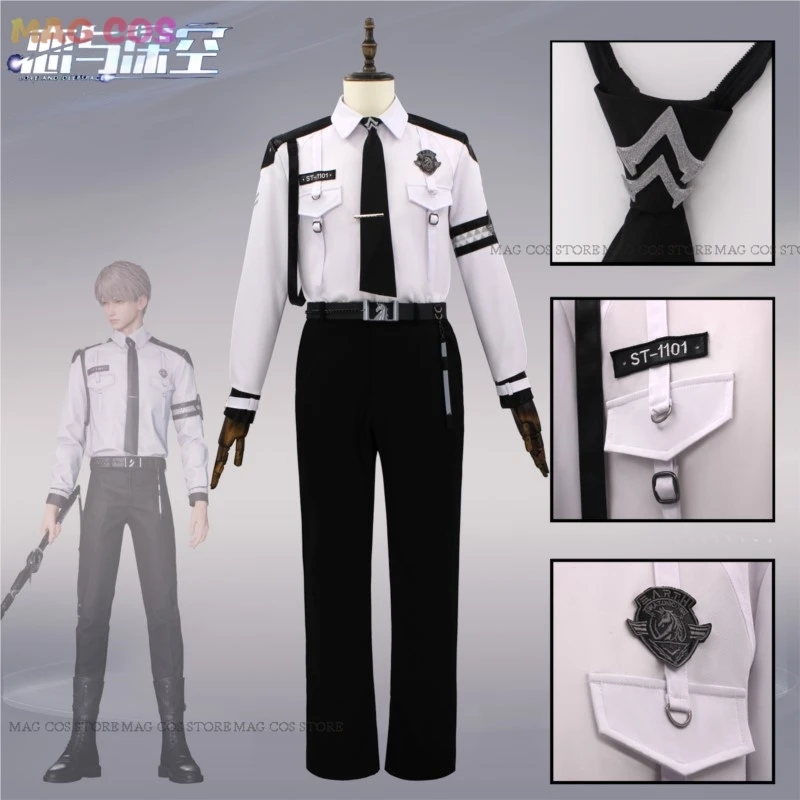 Игра Love And Deepspace Xavier Косплей Костюм Парик Белый Черный Evol Мужская Красивая