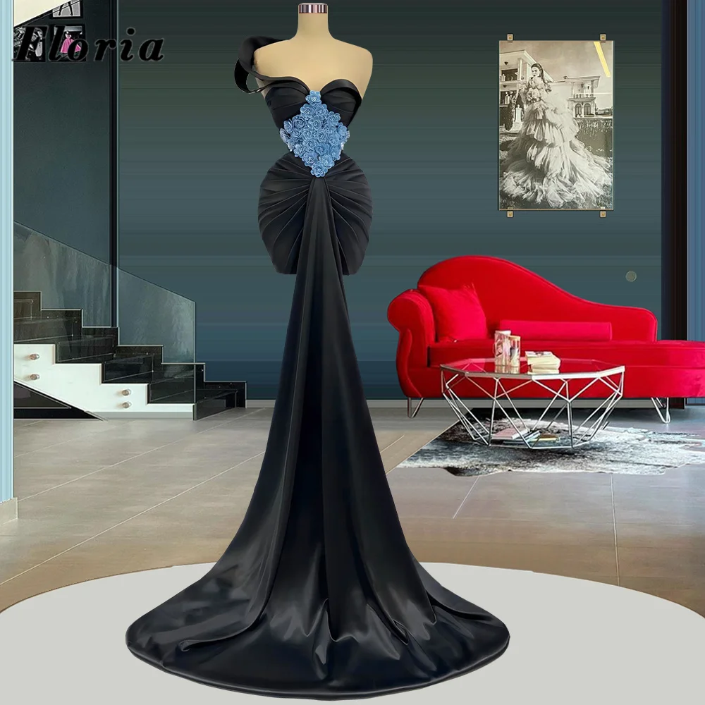 

Unique Designed Mermaid Cocktail Dresses For Party Night 2023 Dubai Flower Long Celebrity Dress Dubai Couture Evening Gowns Robe