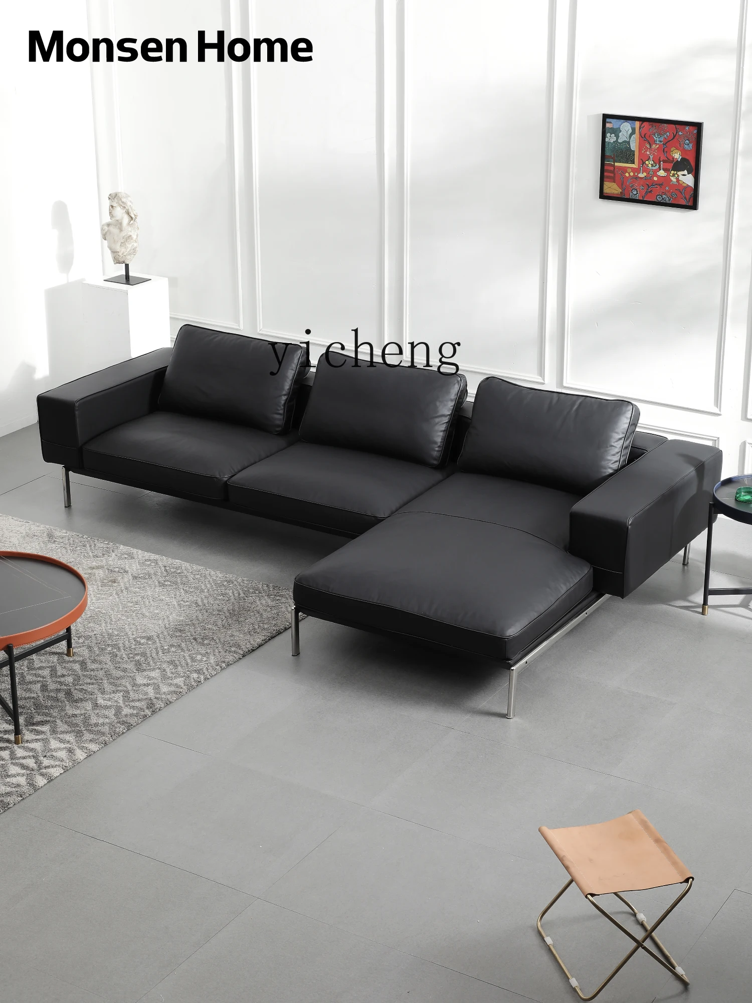 Кожаный новый диван ZL Nordic Современная искусственная кожа роскошная гостиная