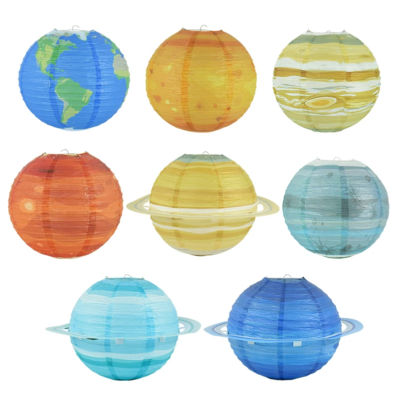 1P картонные фонари в виде планеты складной подвесной фонарь галактика солнечная