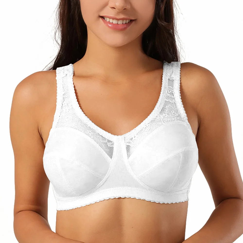

Белый бюстгальтер, BH, мягкий, с полной чашкой, для женщин, без косточек, повседневное нижнее белье бралет без подкладки, B C, D, E, F, G, H, I