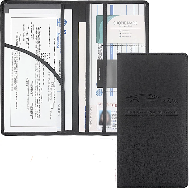 

Car Registration Insurance Holder Driving License Cover Leather Auto Documents Drivers License Storage Bag Credit Card Holder