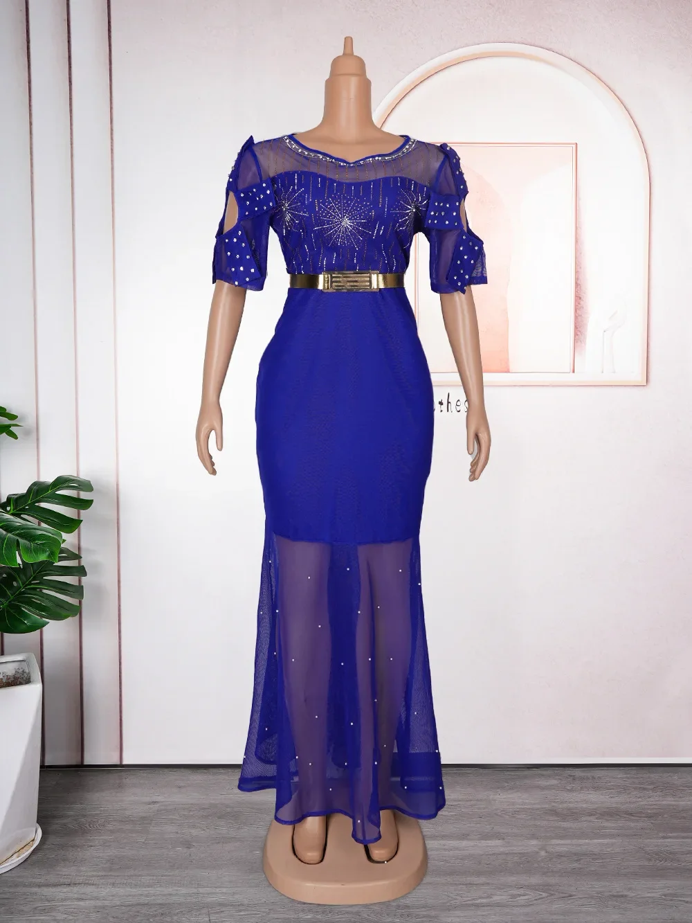 Элегантное сетчатое вечернее платье русалки с бисером для женщин свадебной