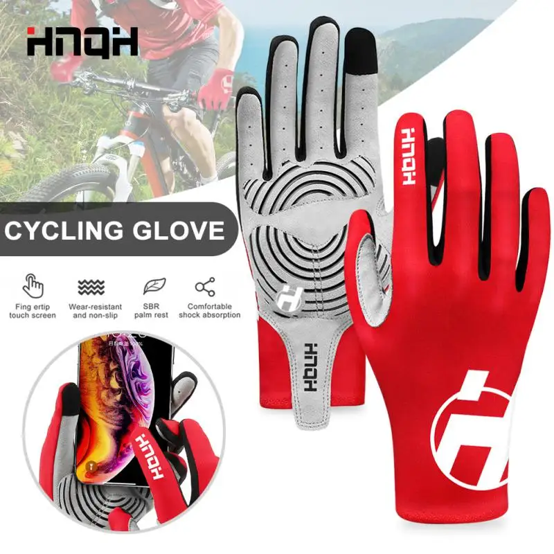 

HNQH Touch Screen Cycling Gloves Full Finger MTB Road Bike Riding Racing Bicycle Gloves Outdoor Sport Protector Gear Bike Gloves