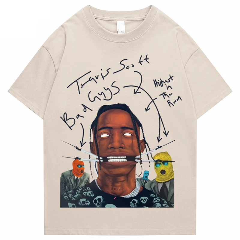2023 AstroWorld Tour Oversized T-shirt Men Women Letter Print Short Sleeve Hip Hop Streetwear Kanye West ASTROWORLD Clothes