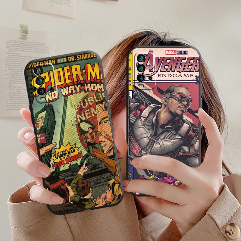 

Marvel Comics Phone Case For Xiaomi Redmi 8 8A Note 8 2021 8 8T Pro Original ShockProof Protective Smartphone Soft Carcasa
