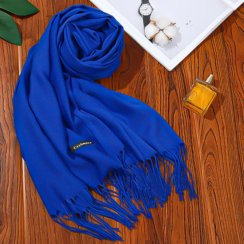 

1PC Solid Color Cashmere Scarf Women Scarf Breathable Cotton Lady Shawls And Wraps Head Scarves Neck Bandana