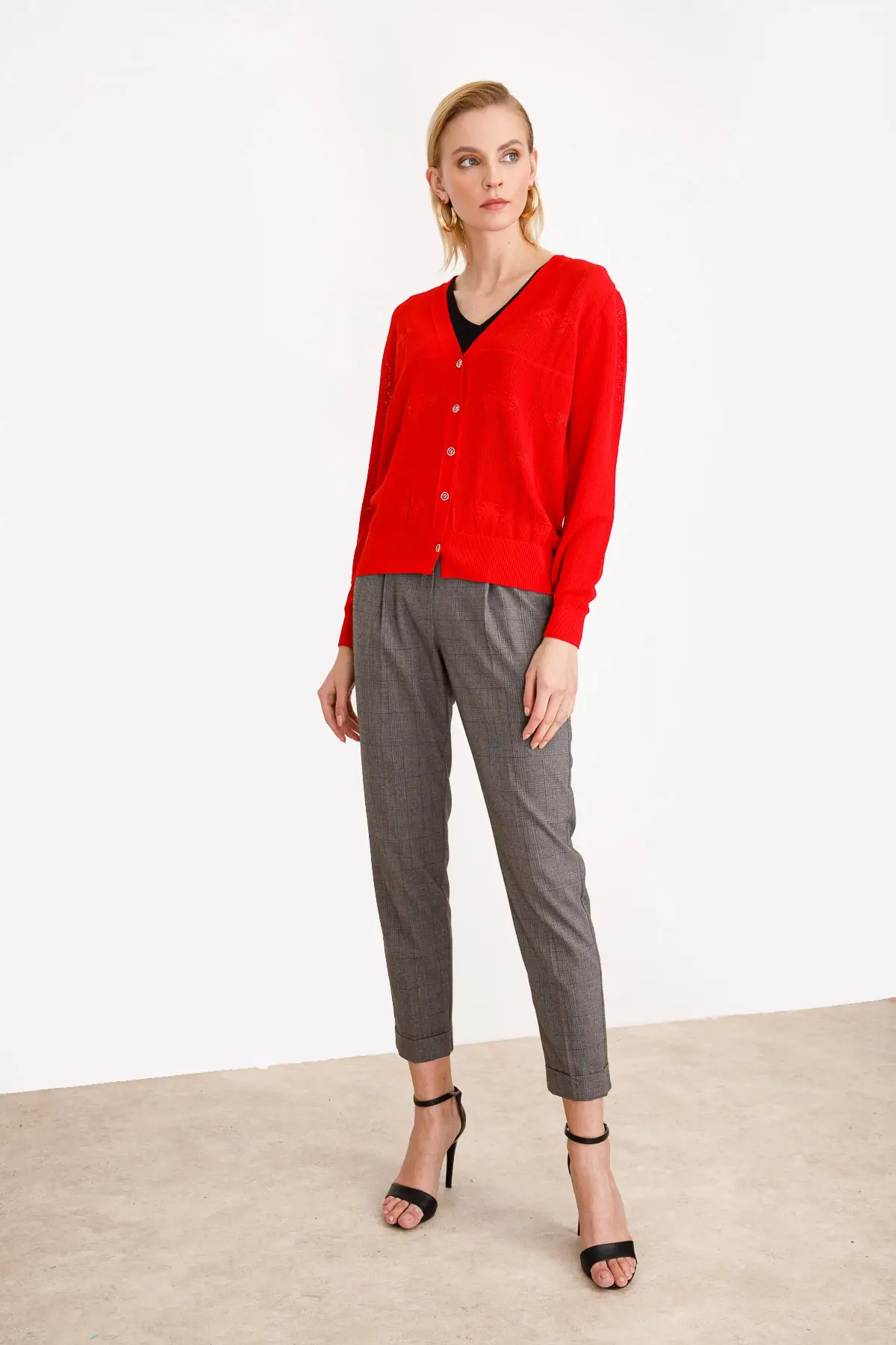 

Женский кардиган, повседневный вязаный кардиган с узором, свободный свитер, джемпер