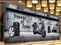custom mural 3d photo wallpaper motorcycle tire gate bar living room home decor panoramic wallpapers on the wall