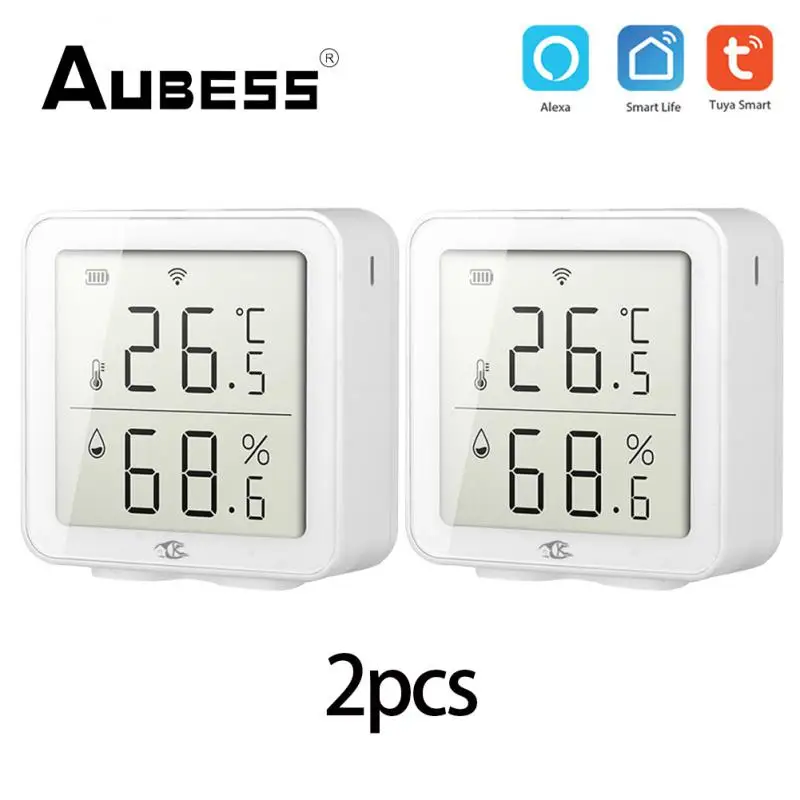 

Aubess WIFI Temperature And Humidity Sensor Indoor Hygrometer Thermometer Detector Support Alexa Google Home Smart Living